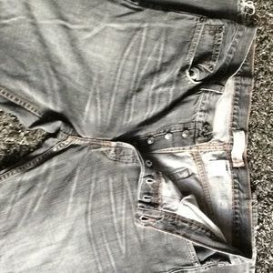 Grey Button Fly Levi Jeans